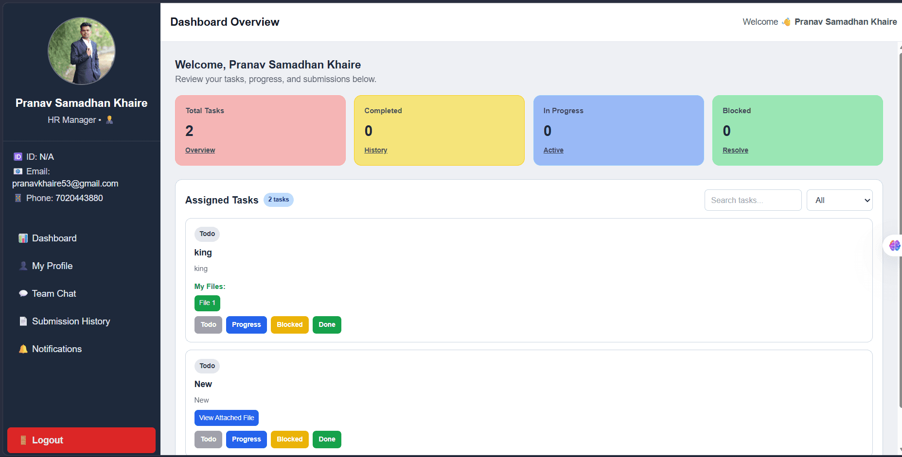 FlowCore Dashboard
